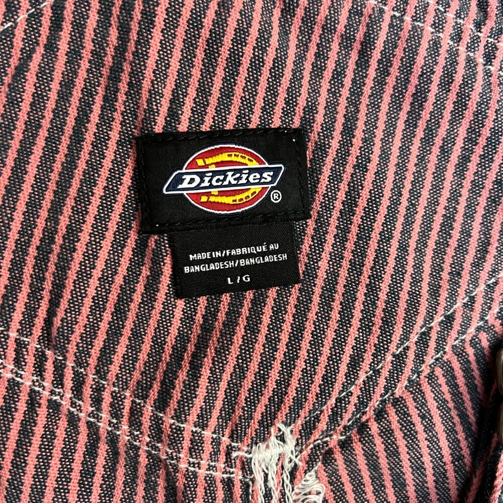 NEW Dickies Pink and Blue Hickory Stripe Bib Overalls - Picture 15 of 15